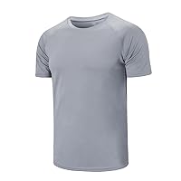 Running Shirts, Workout Tops Men Sport Fitness Shirts Gym Crew Neck Breathable -Shirt