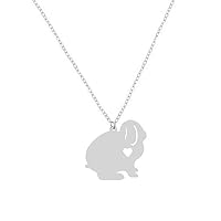 Lovely Lop-Eared Rabbit Pendant Necklace Fashion Hollow Animal Copper Necklace Jewelry