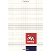 Seyes French Ruled Notebook - Journal - A5 - Creme Paper: To Write In - 8mm Lining Handwriting Paper | 110 Pages | Perfect Binding | Durable Softcover