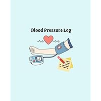 Blood Pressure Log: Month, Day, Time, Systolic(Upper), Diastolic (Lower), Heart Rate. Notes