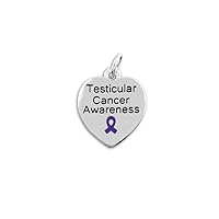 Fundraising For A Cause Testicular Cancer Awareness Heart Charm in a Bag