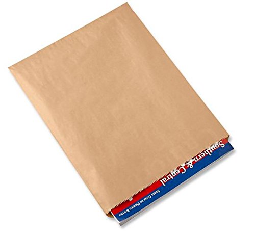Premium Kraft Paper Bags Flat Merchandise Bags 100 pack (12 In X 15 In)