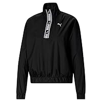Puma Womens Strong Woven 14 Zip Casual Pullover - Black