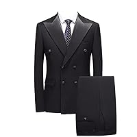 Peak Lapels Trimmed with Satin 6 Buttons Men's Suits(Jacket+Pants)