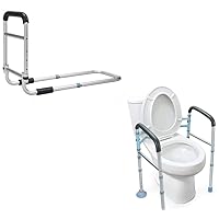 OasisSpace Bed Rail for Elderly Seniors & Stand Alone Toilet Safety Rail (Pack of 2)