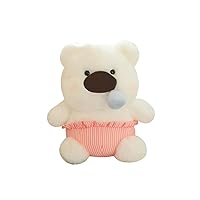 ikasus Cute Bear Plush Toy Stuffed Animal Soft Runny Nose Bear Doll Throw Pillow Cotton Filling Plush Toy for Kids Gift, Bedroom Living Room Sofa and Office Decor Type 4 23cm