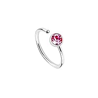 Nose Hoop Ring 20G with Hot Pink CZ Jewel Surgical Steel Annealed