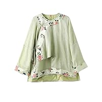 Women Blouse Silk Embroidered Improved Hanfu Top 94