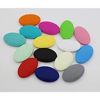 Vuslo Geometry 100PCS DIY Silicone Oval Jewel Beads Silicone Jewellry Rhombus Pendants Necklace DIY Teething Necklace - (Color: Mix Colors)