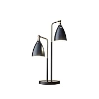 Adesso Home 3464-01 Transitional One Light Table Lamp from Chelsea Collection in Two-Tone Finish, Black with Antique Brass