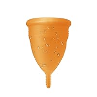 Blossom Menstrual Cup, Say No to Tampons | Get Blossom Cups for Menstrual Days| Period Cup, Reusable Menstrual Cup, Silicone Cup (Large Menstrual Cup, Orange)