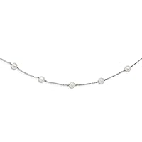 925 Sterling Silver Lobster Claw Closure and Freshwater Freshwater Cultured Pearl Necklace Measures 7mm Wide Jewelry Gifts for Women - Length Options: 16 18
