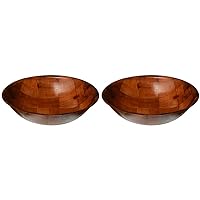 Winco Salad Bowl, 12 Inch, Wood (Pack of 2)