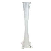 White Glass Eiffel Tower Vase, Height 12-Inch, 24-Count CASE Bulk