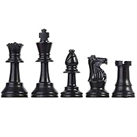 Chess Set 64/75mm Plastic 32 Medieval Chess Pieces Black&White Complete Chess Set International Word Chess Game Entertainment Checkers Chess Game Board Set (Size : 75mm)