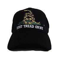 Embroidered Gadsden Dont Tread on Me Tea Party Black Acrylic Baseball Hat Cap