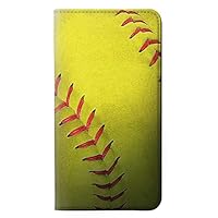 RW3031 Yellow Softball Ball PU Leather Flip Case Cover for Google Pixel 3a XL
