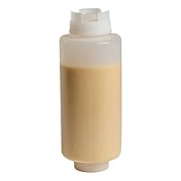 Restaurantware 32oz. FIFO Inverted Plastic Squeeze Bottle with Refill and Dispensing Lids - First In First Out - Perfect for Restaurants Catering and Food Trucks - 1ct box