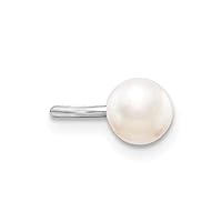 925 Sterling Silver Rhodium Plated Fw Cultured Pearl Cuff Earrings Measures 5x11mm Wide Jewelry for Women
