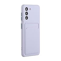 Card Slot Bag Holder Phone Case for Samsung Galaxy S24 S23 S22 S21 S20 Plus FE Note 20 Ultra Wallet Soft Shockproof Cover,Purple,for S24