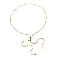 18K Yellow Gold Plated Lariat Drawstring Adjustable Flat Y-Shaped Snake Long Chain 3mm Herringbone Choker Necklaces, Fashion Accessories Gifts for Women Girls