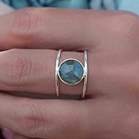 Boho Female Big Moonstone Ring Unique Style Silver Gold Color Wedding Jewelry (7)