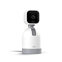 Mini Pan-Tilt Camera | Rotating indoor plug-in smart security camera, two-way audio, HD video, motion detection, Works with Alexa (White)