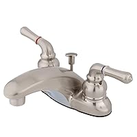 Kingston Brass KB628 Magellan Lavatory Faucet with Lever Handle, 4-1/4-Inch, Brushed Nickel