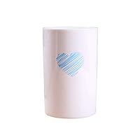 Kelake Ceramic Tumbler Cup for Bathroom Toothbrush Toothbrush Milk As Makeup Brush Pencil Pen Holder Cups Cosmetics Cup Bathroom Accessories Couples Cup Blue Heart Drinking Cup Gift