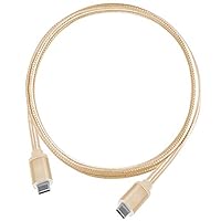 USB 3.1 Gen 2 Type-C to Type-C with E-marker IC and support PD function cable,0.5 meter, Nylon Braided and aluminum shell, Gold USB 3.1 Gen 2 Type-C to Type-C with E-marker IC and support PD function cable,0.5 meter, Nylon Braided and aluminum shell, Gold