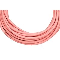 Full-Grain Leather Cord, 3mm Round Pink 5 Yard