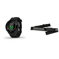 Garmin Forerunner 55 GPS Running Watch + HRM-Dual Heart Rate Monitor, Black