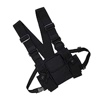 Outdoor Sports Utility Pack, Chest Rig Bag Multifunctional Hands Chest Harness Pack for Cycling, Hiking & Camping Black