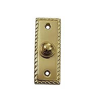 Adonai Hardware Rectangular Georgian Brass Bell Push or Door Bell or Push Button (Polish Lacquered)