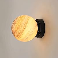 E27 Wall Sconce, Modern Wall Lamp, Metal Wall Sconces with Planet Glass Globe Shade, LED Sconces Wall Lighting, Vanity Lighting Fixtures, Indoor Wall Light for Bedroom, Study, Corridor, Storage Room