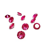 HI International 1mm to 15mm AAA Grade Round Ruby Pink Color Cubic Zirconia, Synthetic Ruby Pink Diamond Transparent Loose Stone Supplies.Zircon