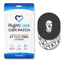 CGM Adhesive Patches Pre-Cut for Dexcom G6 (25-Pack), Made with KT Tape Pro Extreme, Black