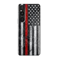 R3687 Firefighter Thin Red Line American Flag Case Cover for Sony Xperia 1 V