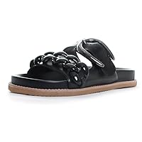 Vince Camuto Womens Kenendys Leather Slip On Slide Sandals