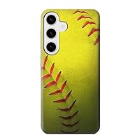 jjphonecase R3031 Yellow Softball Ball Case Cover for Samsung Galaxy S24 Plus