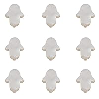 LiQunSweet 10 Pcs Natural White Shell Mother of Pearl Shell Hamsa Hand of Miriam Beads for Jewelry Making