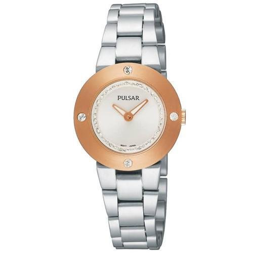 Pulsar PTA404 28 Rose Gold Case Steel Bracelet Mineral Women's Quartz Watch