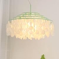 HvKvHvY ChandelierSimplicity Shell Pendant Light, Adjustable Ceiling Pendant Lamp, Wind Chandelier for Living Room Decor, Pendant Light (Color : Plain, Size : 6, Head: D: 6)