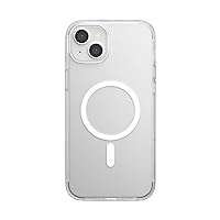 PopSockets iPhone 15 Case with Round Phone Grip Compatible with MagSafe, Phone Case for iPhone 15, Wireless Charging Compatible - Clear 15 Plus