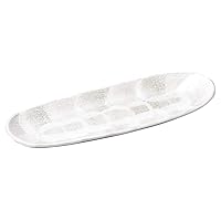 Milky White Shino 9.0 Oval Plate [10.6 x 3.5 x 0.8 inches (27 x 9 x 2 cm), 9.8 oz (275 g), [Protrusion Dish] | Restaurant, Japanese Cuisine, Ryokan, Restaurant, Hotel, Commercial Use