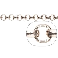 Rolo Chain, Antique-Silver Plated Brass 8mm Sold Per 5 Ft
