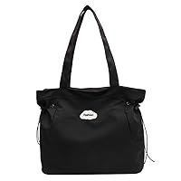 JRNDNIUO Nylon Tote Bag for Women, 18L Side Cinch Shopper Handbag, Large Hobo Bag, Lightweight Shoulder Bags