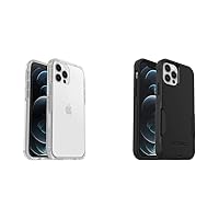 OtterBox Symmetry Clear Series Case for iPhone 12 & iPhone 12 Pro - Clear & Commuter Series Case for iPhone 12 & iPhone 12 Pro - Black