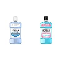 Listerine Clinical Solutions Zero Alcohol Breath Defense & Gum Therapy Antiplaque Mouthwashes, 500mL & 1L