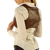Handmade Mini Leather Brown Vest Women-Womens Vests Fashion Casual Bolero